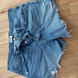 Agolde Distressed Blue Jean Shorts